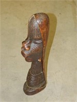 20" Carved Wood African Bust