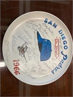 10"  1966 SAN DIEGO PADRES TEAM AUTOGRAPHED PLATE