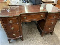 WRITING DESK W/GLASS TOP-MADE BY HICKORY FURNITURE