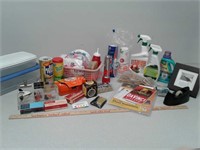 Cleaners, office supplies, house plant spray and