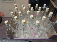 Lot of new glass cruet bottles.