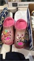 Girls pink crocs with glitter size 11 child
