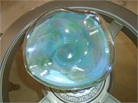 Sea green glass bowl.