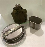 Lot includes military eatery, canteen holder