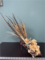 Handcrafted pheasant feather home decor