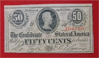 1863 CSA Fractional Currency Fifty Cents