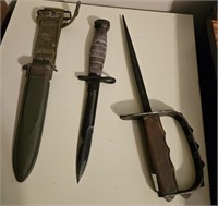 Trench knife and Scabbard. Trench knife marked