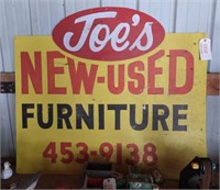 Vintage “Joe’s New-Used Furniture” metal