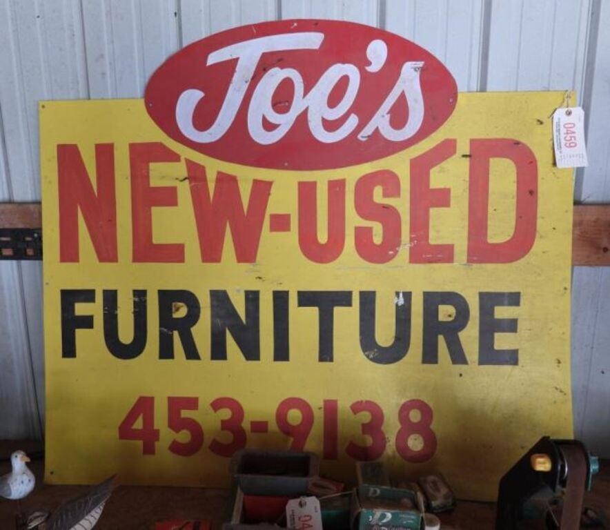 Vintage “Joe’s New-Used Furniture” metal