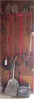 Wall and Corner: Garden Tools, Post Hole Diggers,