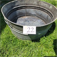 Large Galvanized Tub w/Hole in side
