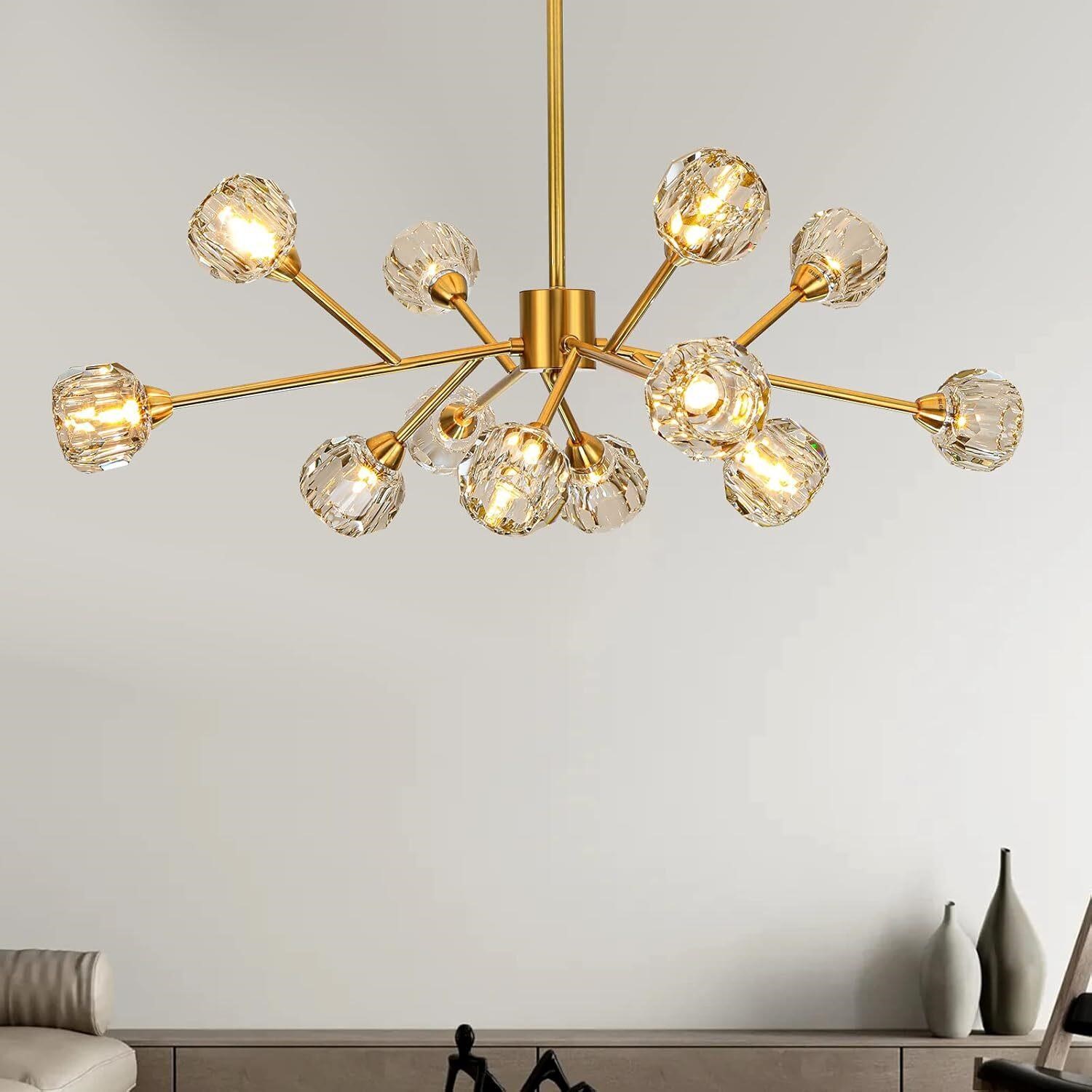 Sputnik Chandelier Gold 12 Lights