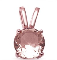 Round 2.00 ct Morganite Solitaire Pendant