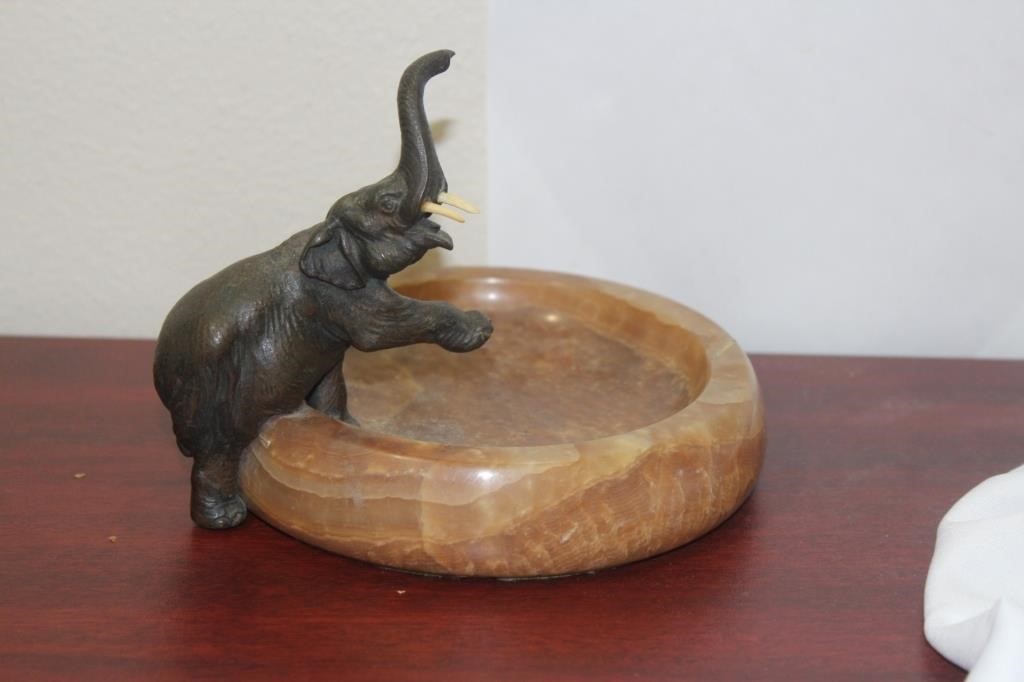 A Rare Deco Period Elephant Tray