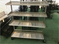 4 Tier Rolling Adjustable Display Cart