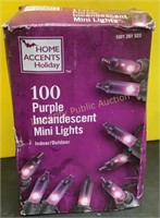 Home Accents Holiday 100 Purple Mini Lights