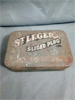 Vintage Tobacco Tin Box- St. Leger Sliced Plug