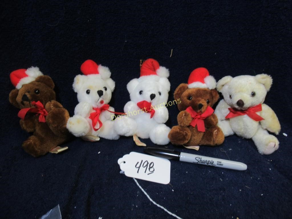 (4) FUN WORLD + (1) PACIFIC TEDDY BEAR ORNAMENTS