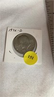 1972 D Kennedy half dollar