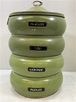 AVOCADO GREEN VINTAGE CANISTER SET - MCM PAGODA