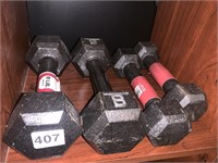 HAND WEIGHTS HEXDUMBELL 8LBS AND 5 LBS.