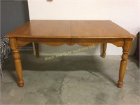 5ft long wooden oak dining room table with leaf