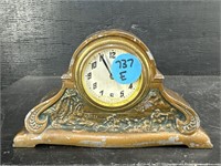 SMALL METAL CLOCK BANK, AS IS