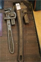 TWO LARGE PIPE WRENCHES