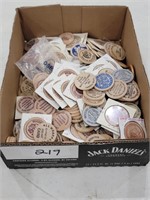 VARIETY OF WOODEN TOKENS