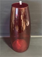 Large Red Glass Vase 14"h