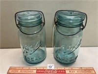 GREAT PAIR OF ANTIQUE SEALED GLASS JARS