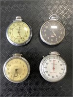 4 Pocket Watches, Stopwatch.