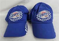 Pair Of Miller Lite Racing Hats