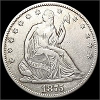 1875-S Seated Liberty Half Dollar NEARLY