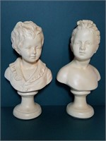 Des Enfants Brogniart - Boy & Girl Chalkware Busts