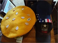 Velvet Cheeseburger Hat, USA & Army Racing Hats