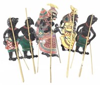 (6pc) Balinese Shadow Puppets, Marionettes