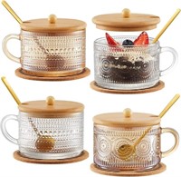 Vintage Glass Coffee Mugs Set of 4, 2T2A