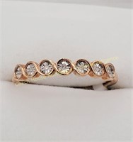 10K Rose gold diamond 0.04cts ring, bague en or