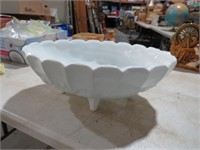 INDIANA MILK GLASS LARGE OVAL BOWL