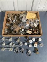 Vintage Glass Knobs, Metal Knobs