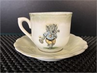 Small Antique Child’s Teacup with Elephant on