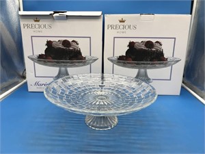 All Boxed Glass:  Pr of Decanters & Pr of  Cake
