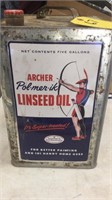 Archer Linseed 5 gal can.