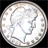 1901 Barber Silver Quarter CLOSELY UNCIRCULATED