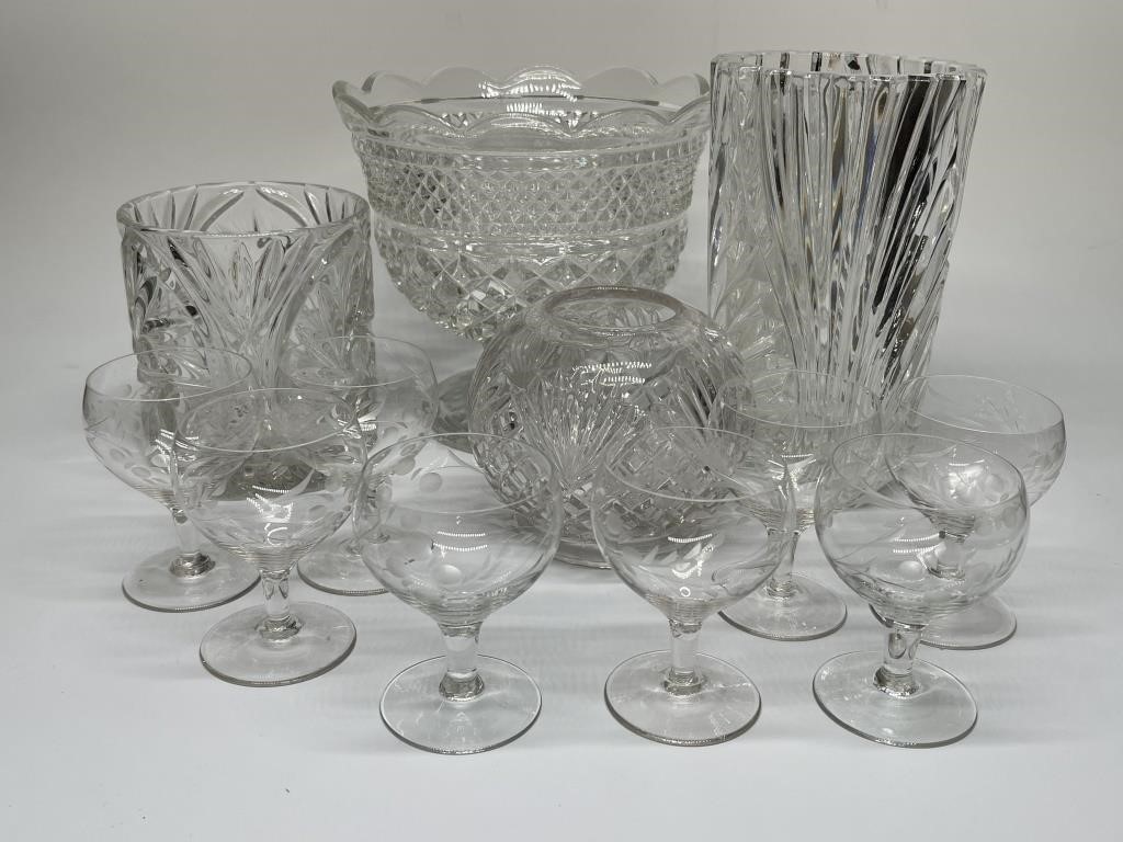 Mixed Lot Pressed & Clear Glass, including