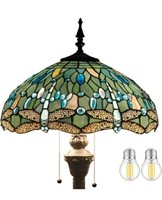 Tiffany Style Stained Glass Dragonfly Lamp