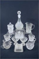 Cut Crystal & Pressed Glass Decanter, Pitchers