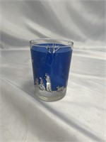 VINTAGE BLUE NATIVITY GLASS 4 INCHES