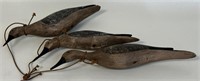 THREE RUSTIC CARVED BIRD DECOYS - COUNTRY DECOR